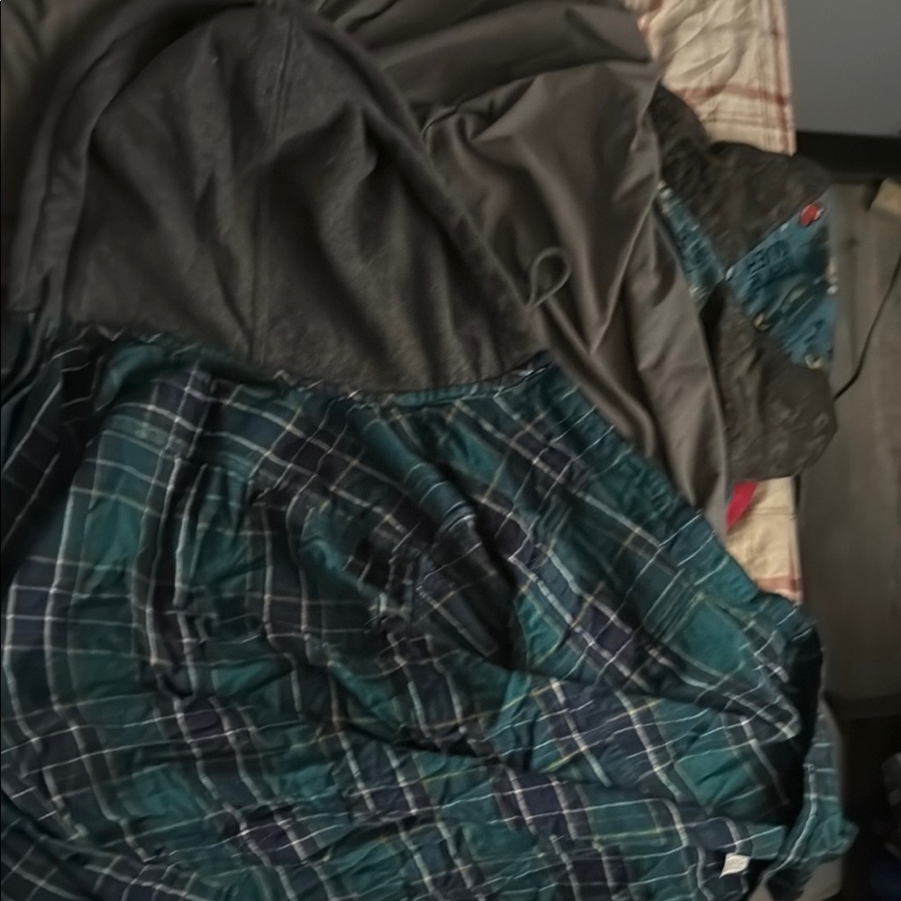 Green and Blue Plaid Lightweight Shirt Jacket